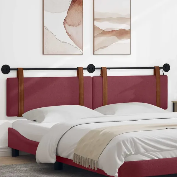 Tête de lit suspendue Avec lumière LED Bordeaux PU antique
