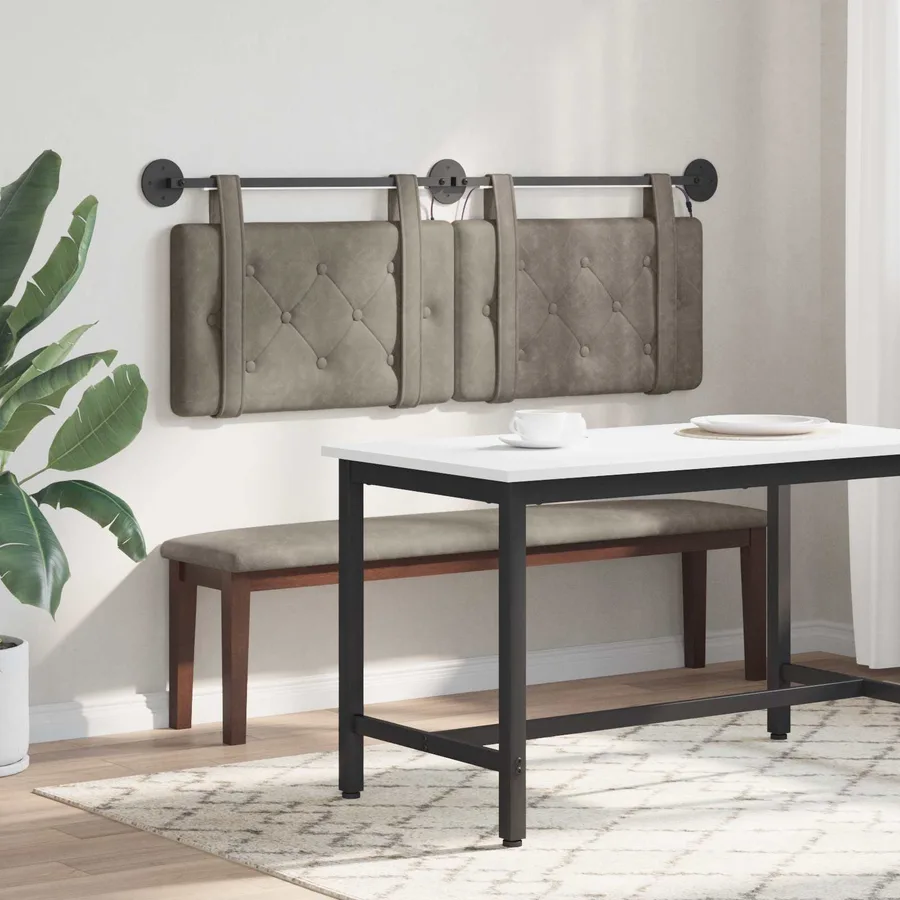 Tête de lit suspendue Avec lumière LED Gris PU antique - 4