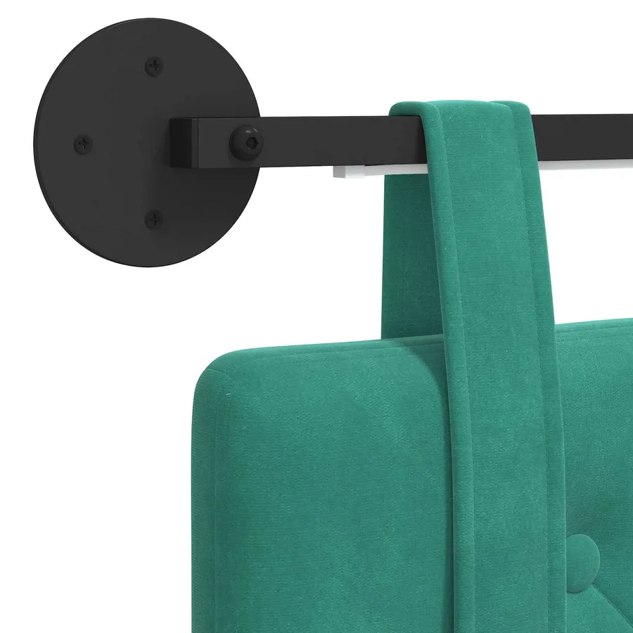 Tête de lit suspendue Avec lumière LED Turquoise Velours - 10