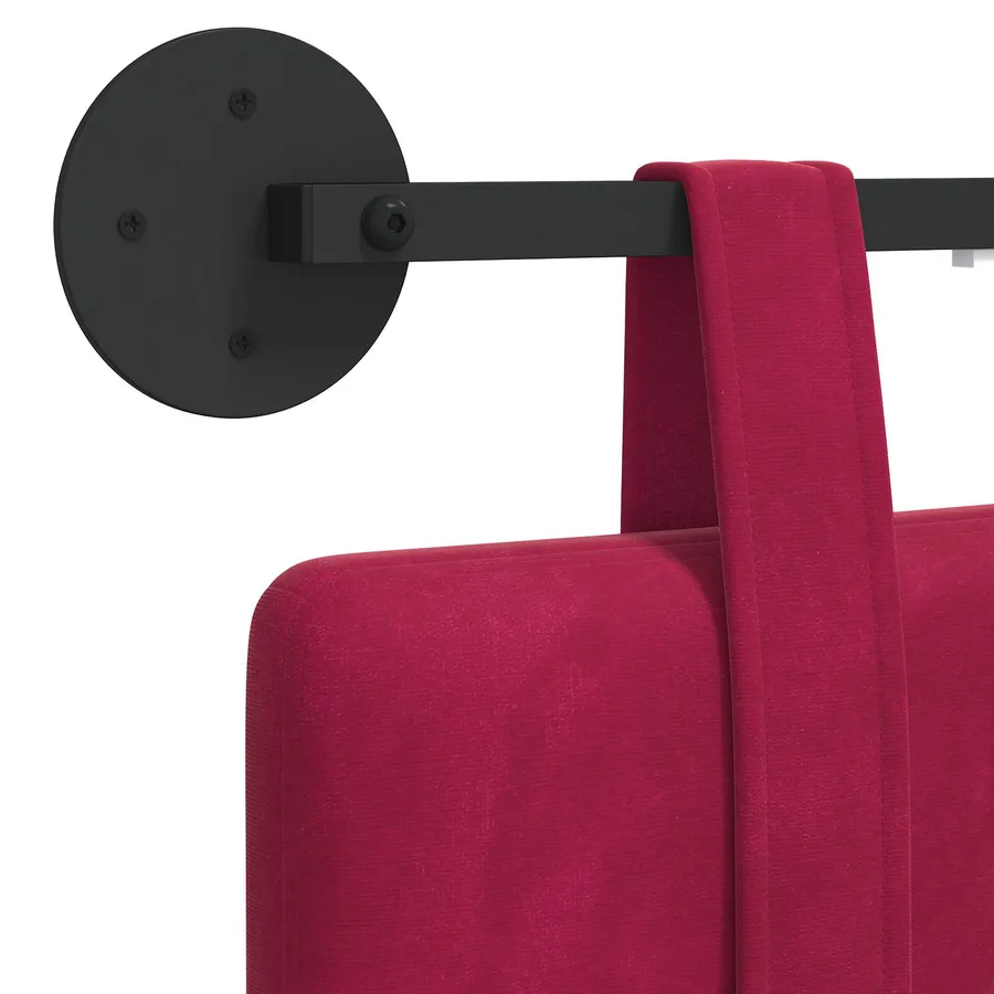 Tête de lit suspendue Avec lumière LED Bordeaux Velours - 8