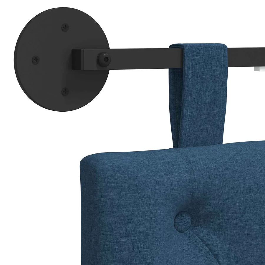 Tête de lit suspendue Avec lumière LED Bleu Tissu - 10