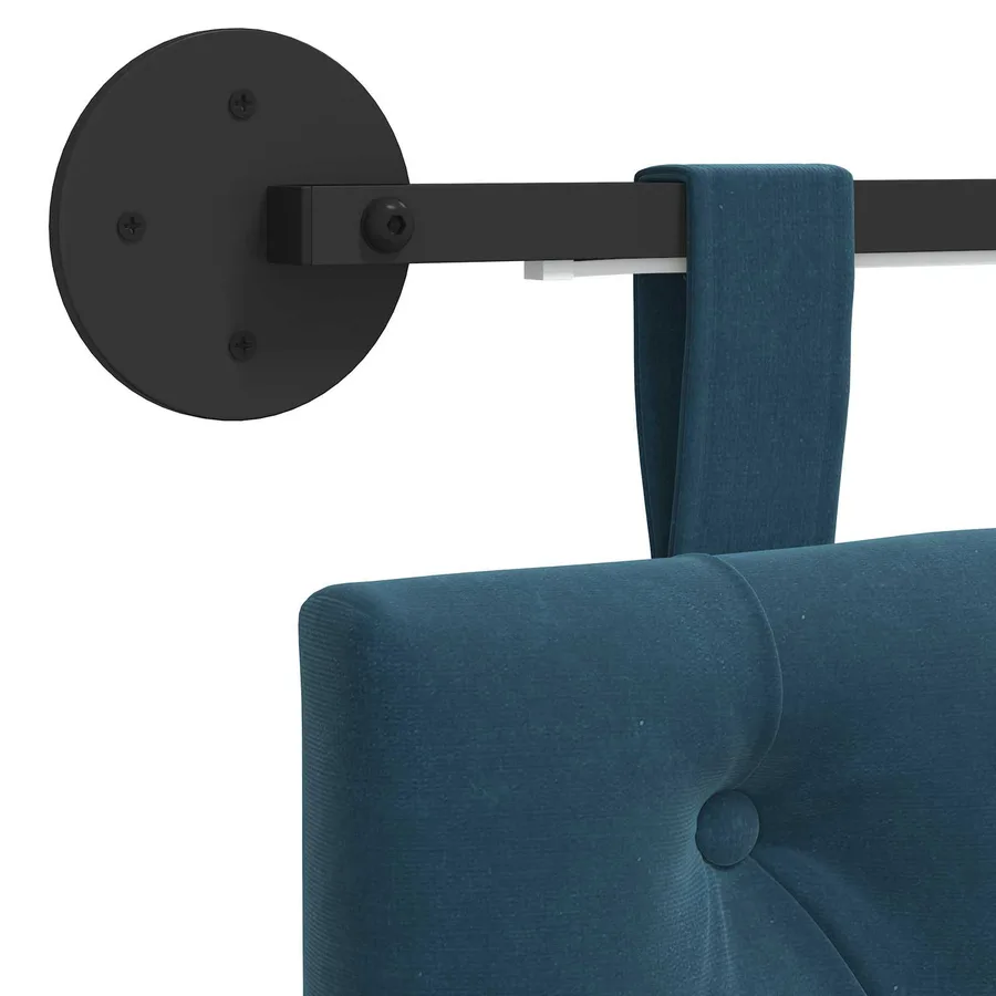 Tête de lit suspendue Avec lumière LED Bleu Velours - 8