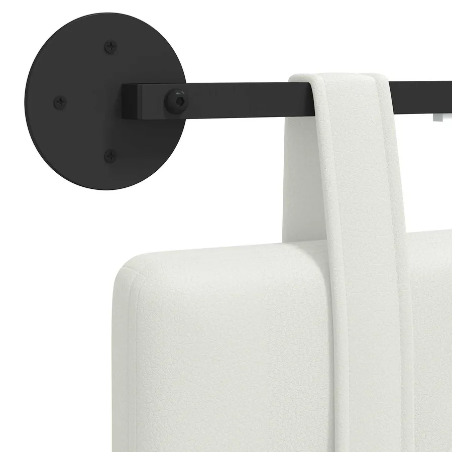 Tête de lit suspendue Avec lumière LED Blanc Simili cuir - 8