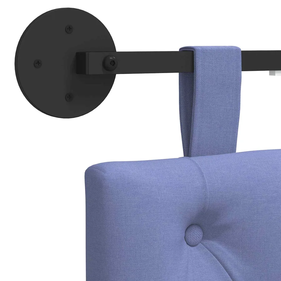 Tête de lit suspendue Avec lumière LED Bleu denim Tissu - 8