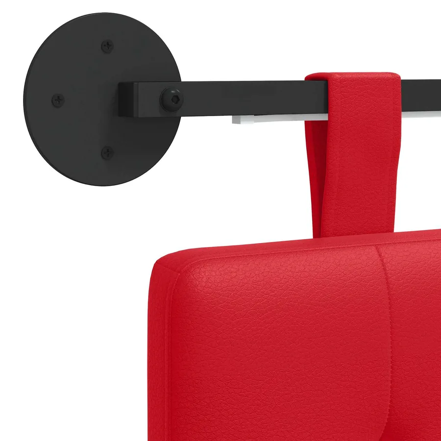 Tête de lit suspendue Avec lumière LED Rouge Simili cuir - 8