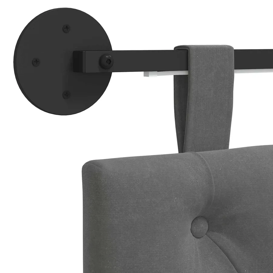 Tête de lit suspendue Avec lumière LED Gris foncé Velours - 10