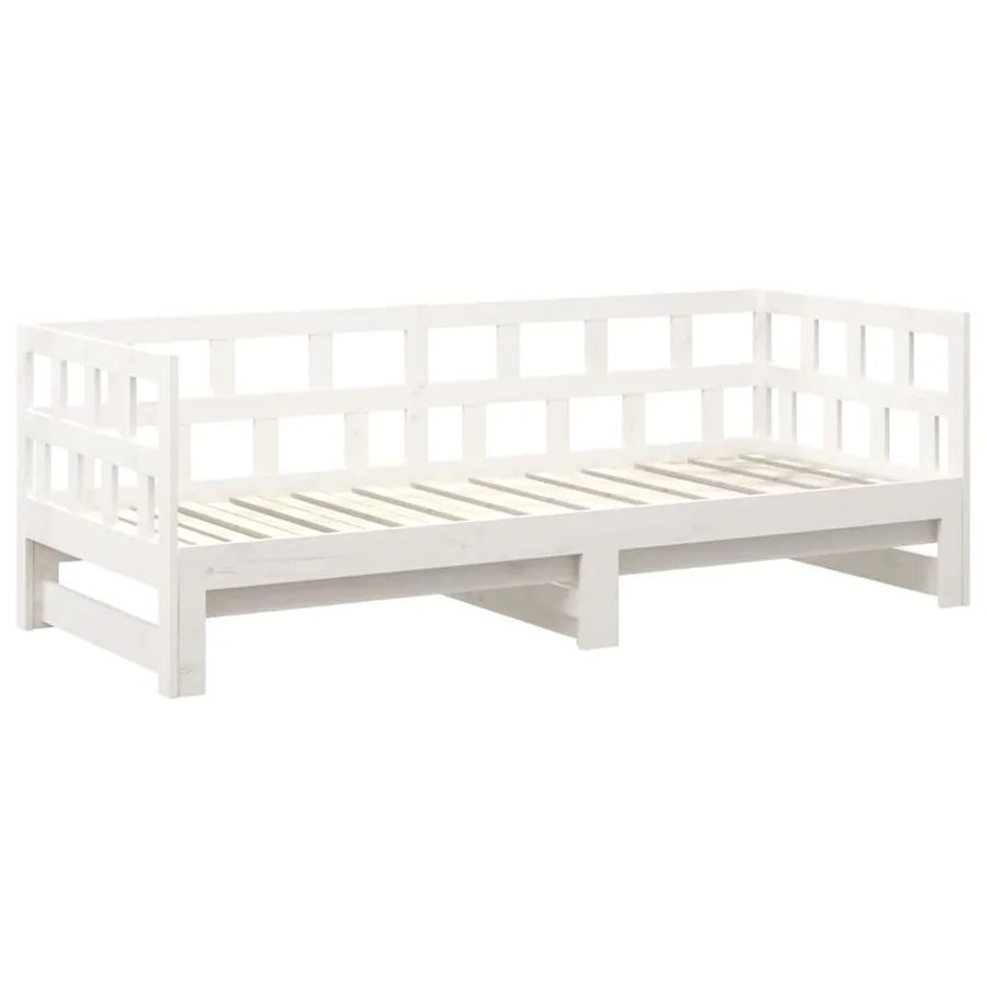 Lit coulissant sans matelas blanc 2x(80x200)cm - 10