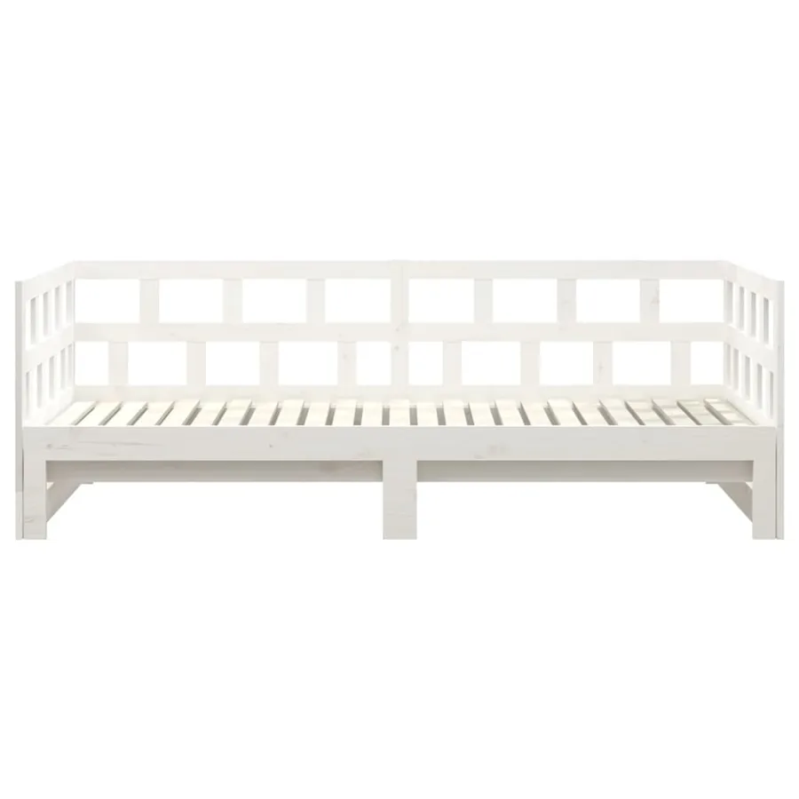 Lit coulissant sans matelas blanc 2x(80x200)cm - 9
