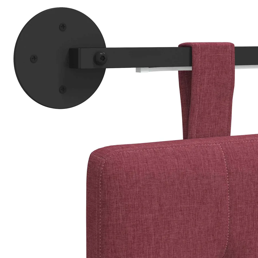 Tête de lit suspendue Avec lumière LED Bordeaux Tissu - 10