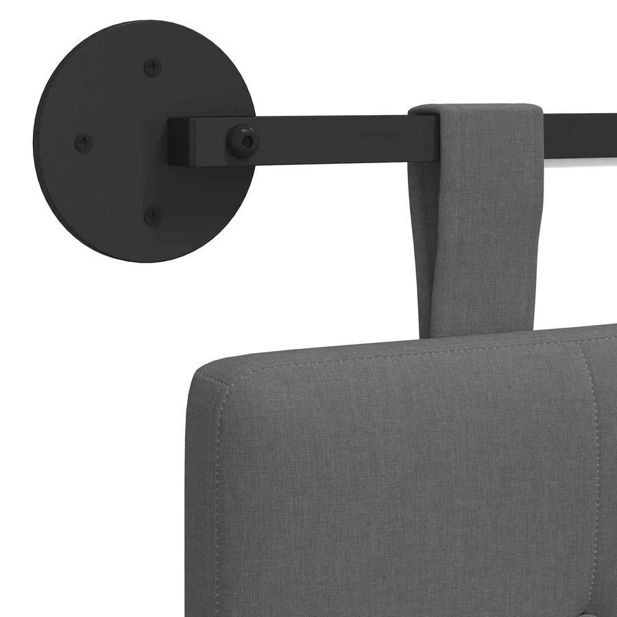 Tête de lit suspendue Avec lumière LED Gris foncé Tissu - 10