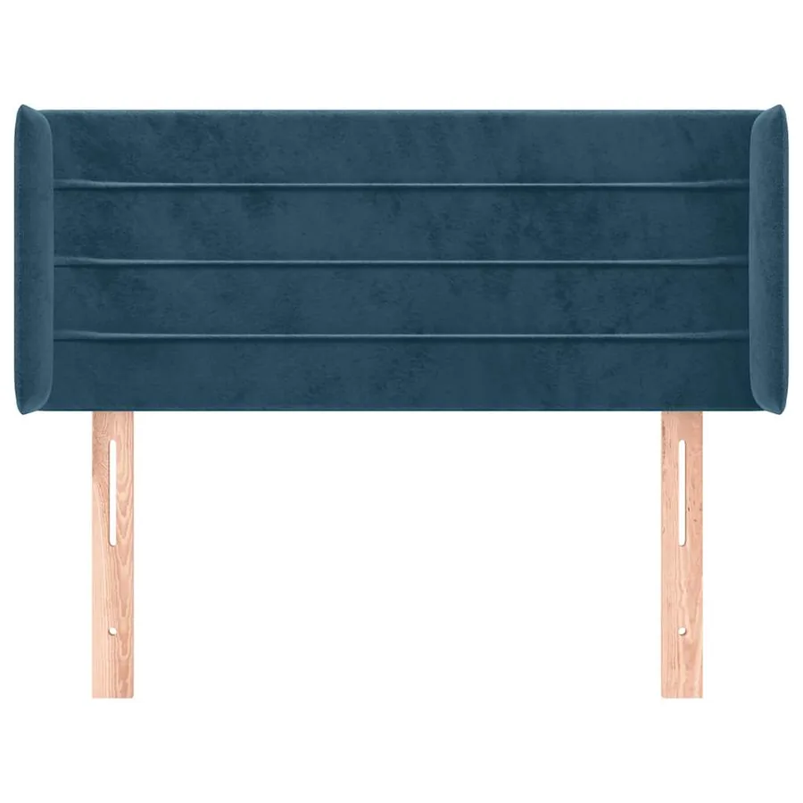 Tête de lit avec oreilles Bleu foncé 103x16x78/88 cm Velours - 3