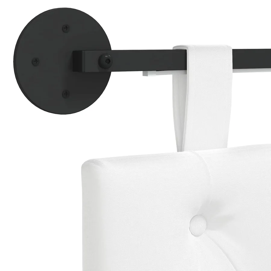Tête de lit suspendue Avec lumière LED Blanc Tissu - 8