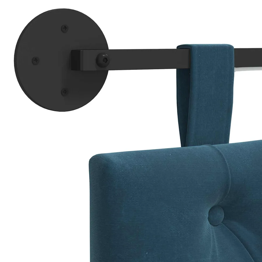 Tête de lit suspendue Avec lumière LED Bleu Velours - 10
