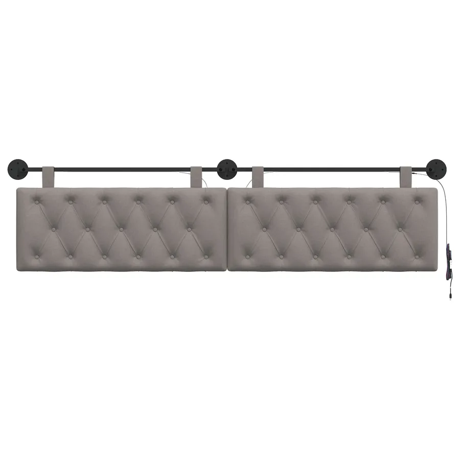 Tête de lit suspendue Avec lumière LED Taupe Tissu - 6