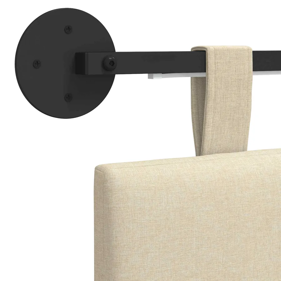 Tête de lit suspendue Avec lumière LED Crème Tissu - 10