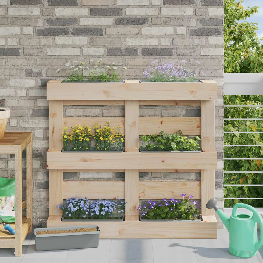 Caisses à fleurs pour palettes Euro 24 pcs Gris clair