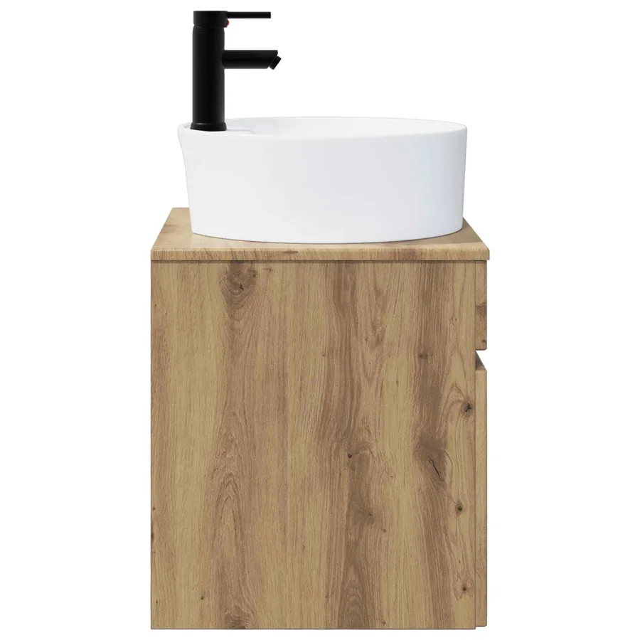 Meuble de lavabo mural Chêne artisanal 49 x 44,5 x 65 cm - 3