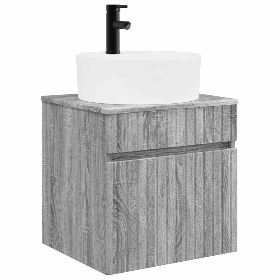 Meuble de lavabo mural Sonoma gris 49 x 44,5 x 65 cm - 2