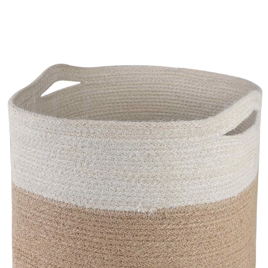 Ensemble de Pots à Plantes 2 pcs Naturel et Blanc Ø 28 x 28 cm - 4