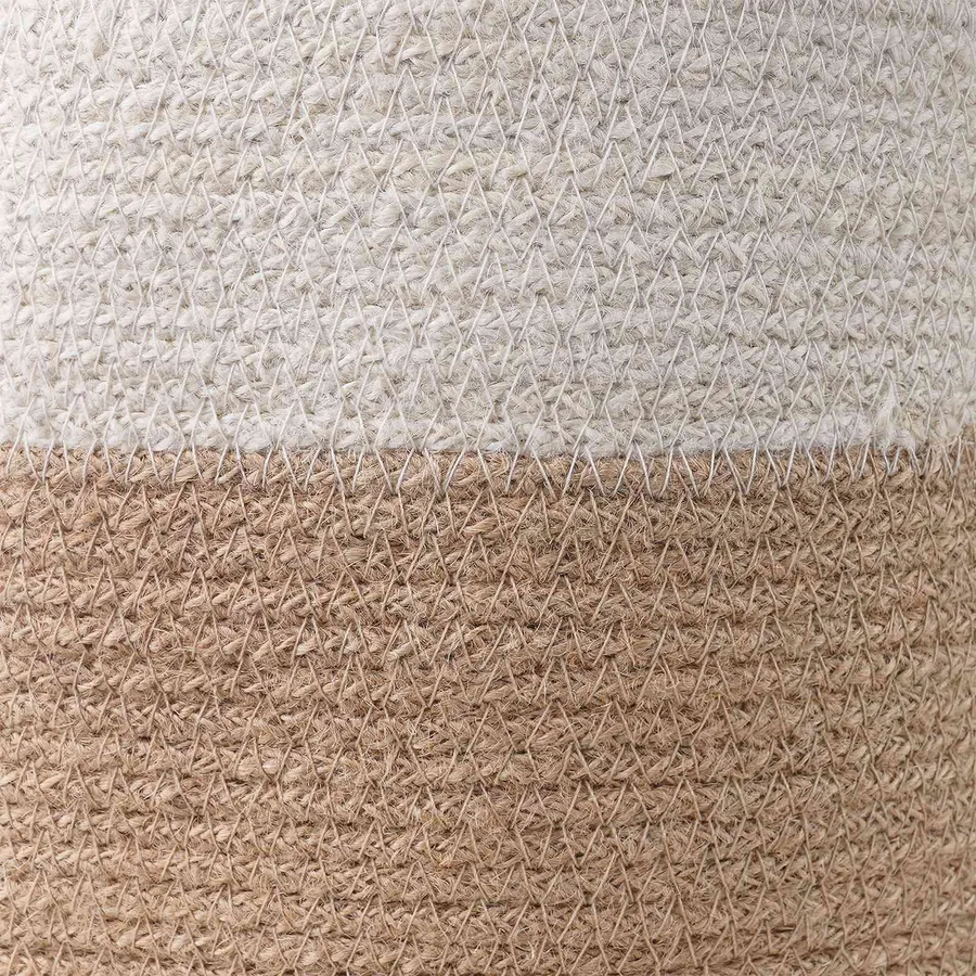 Ensemble de Pots à Plantes 2 pcs Naturel et Blanc Ø 28 x 28 cm - 5