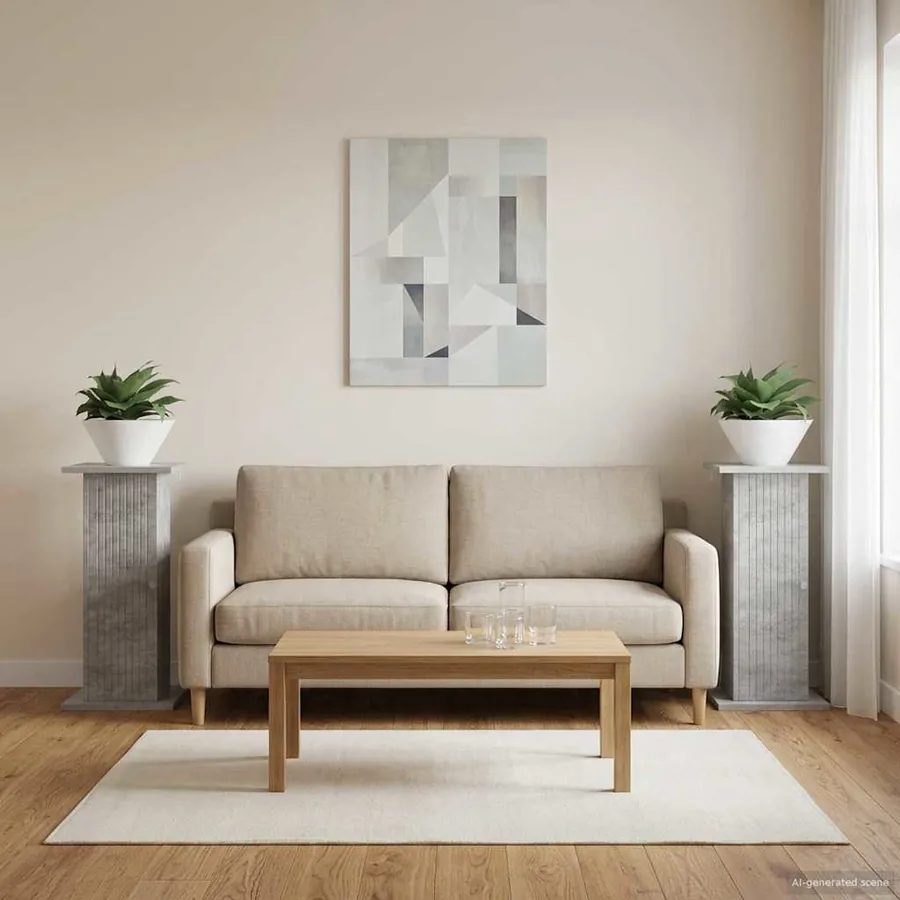 Support de Plante 2 pcs Gris béton 30,5 x 30 x 60,5 cm