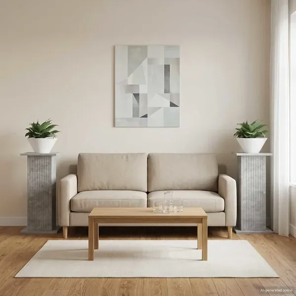Support de Plante 2 pcs Gris béton 30,5 x 30 x 60,5 cm