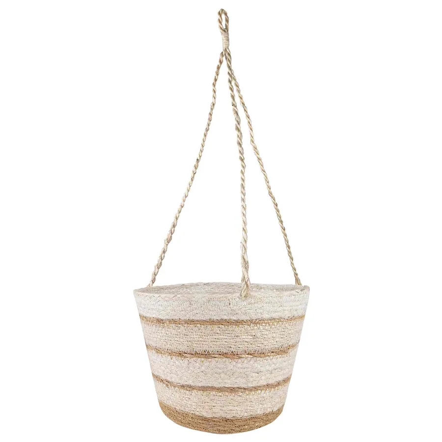 Paniers à plantes en herbe de mer 3 pcs Naturel, Blanc et Beige - 2