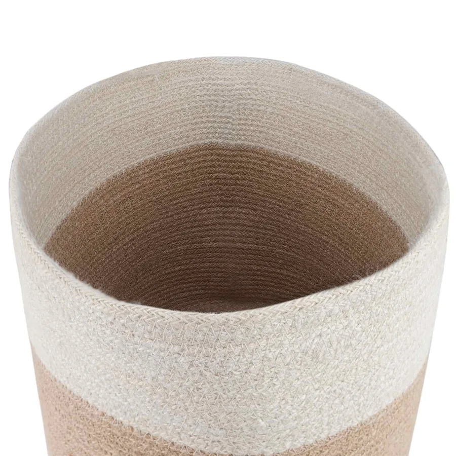 Ensemble de Pots à Plantes 2 pcs Naturel et Blanc Ø 28 x 28 cm - 4