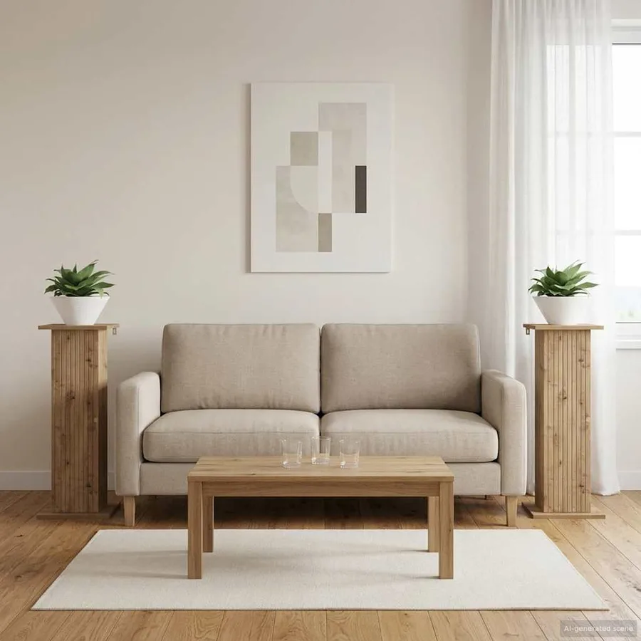 Support de Plante 2 pc Chêne artisanal 30,5 x 30 x 80,5 cm - 4