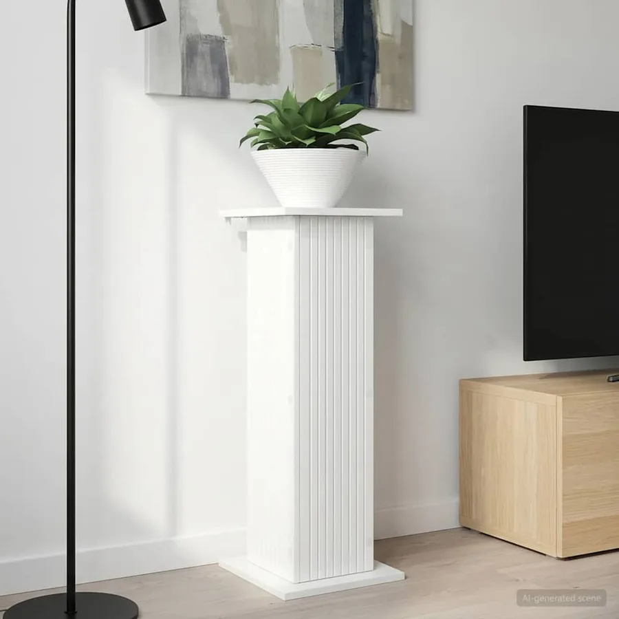Support de Plante Blanc brillant 30,5 x 30 x 80,5 cm - 4
