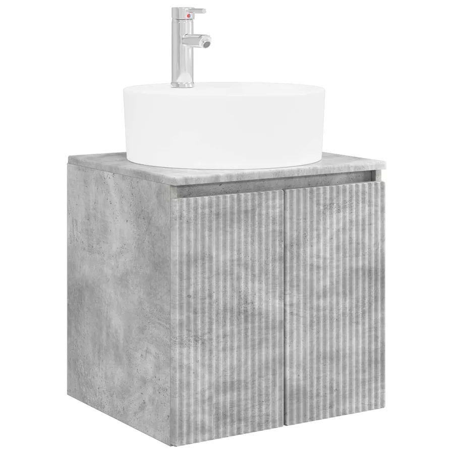 Vanité de lavabo mural Gris béton 49,5 x 44,5 x 65 cm - 2