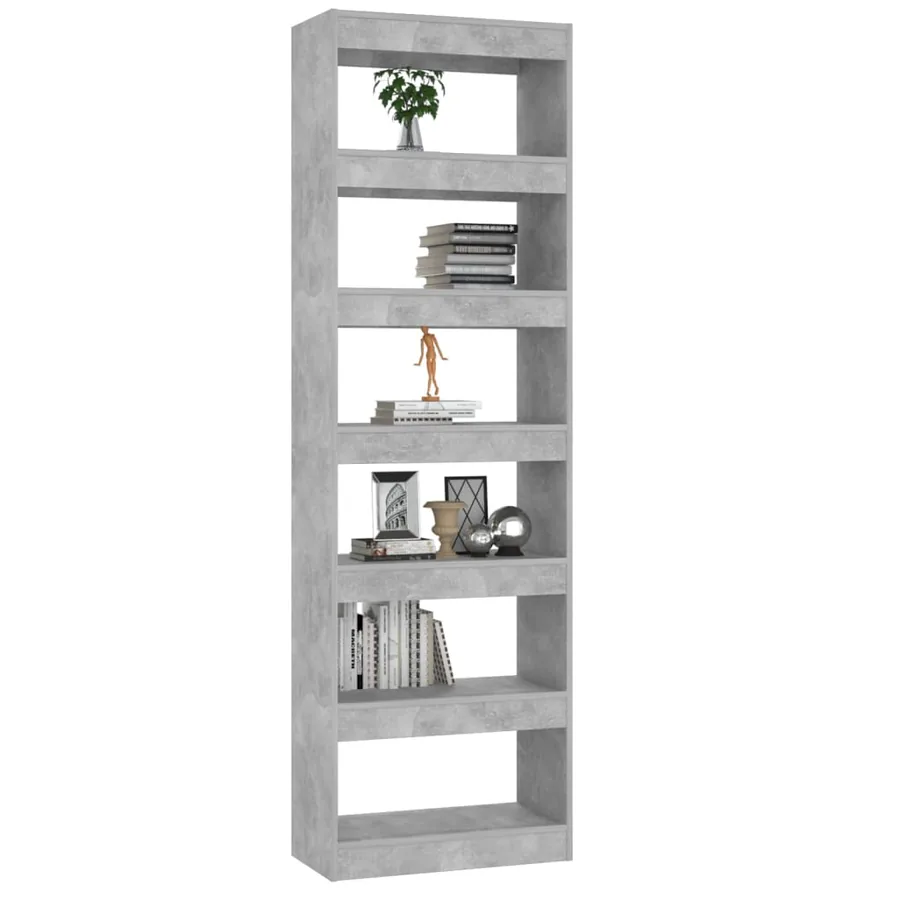 Bibliothèque/Séparateur de pièce Gris béton 60x30x198 cm - 4