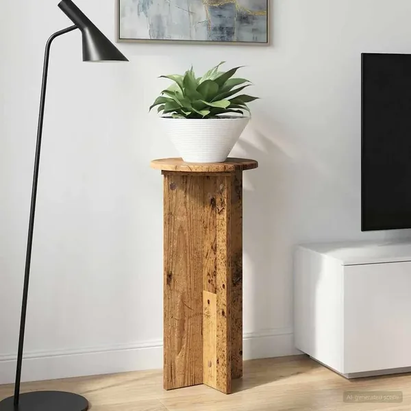 Support de Plante 2 pcs Bois ancien 29,5 x 29,5 x 60 cm