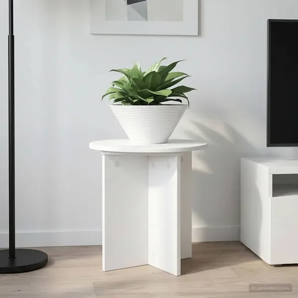 Support de Plante 2 pcs Blanc Ø40 x 40 cm Bois d'ingénierie