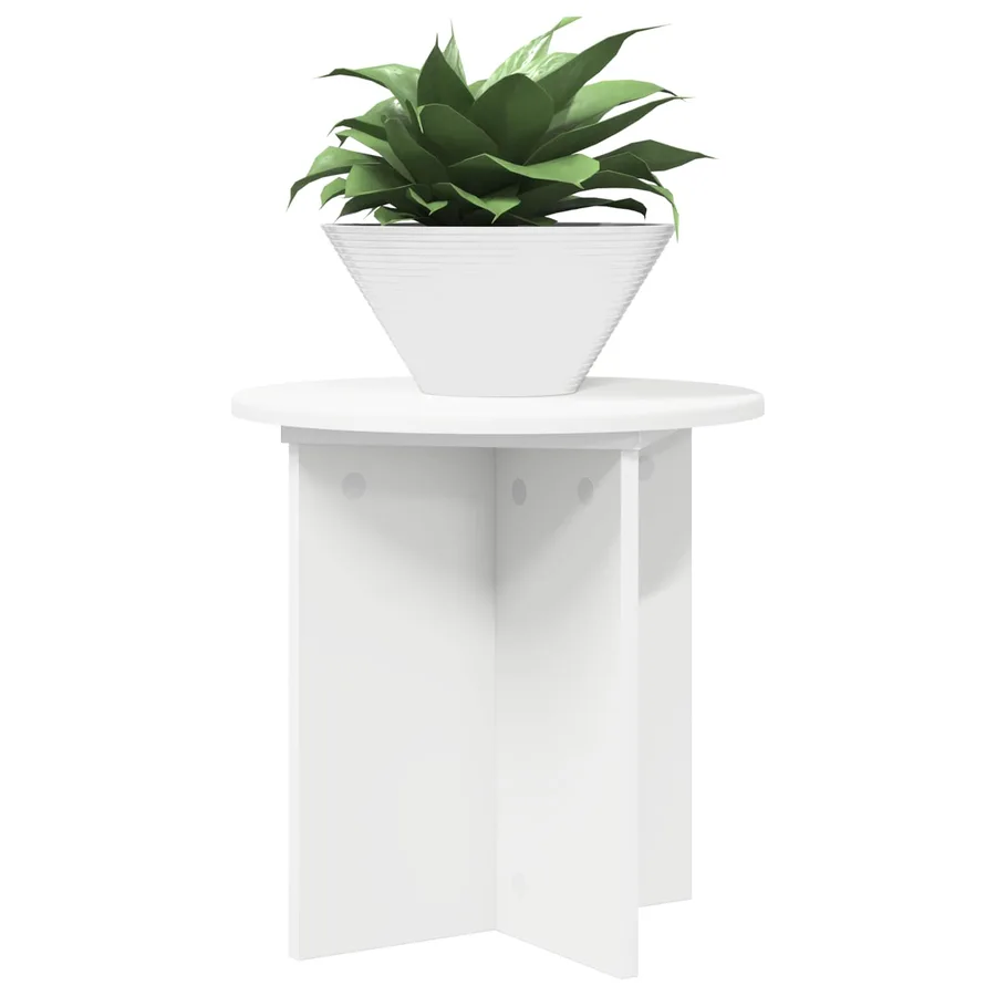 Support de Plante 2 pcs Blanc Ø40 x 40 cm Bois d'ingénierie - 3