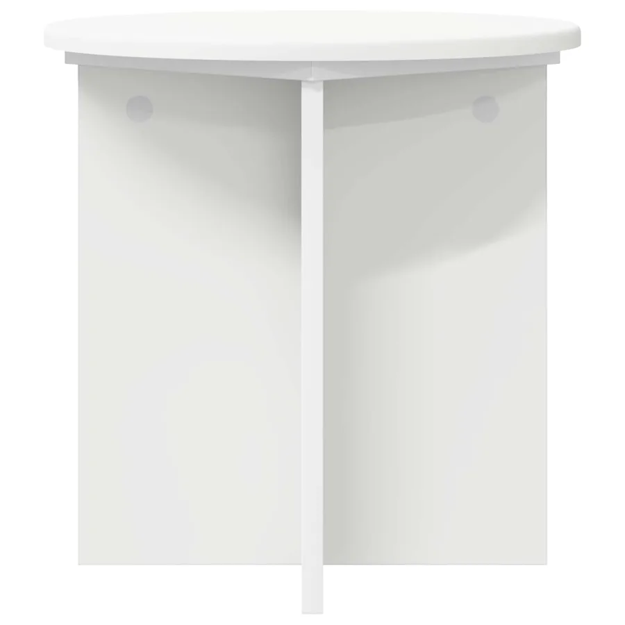 Support de Plante 2 pcs Blanc Ø40 x 40 cm Bois d'ingénierie - 6