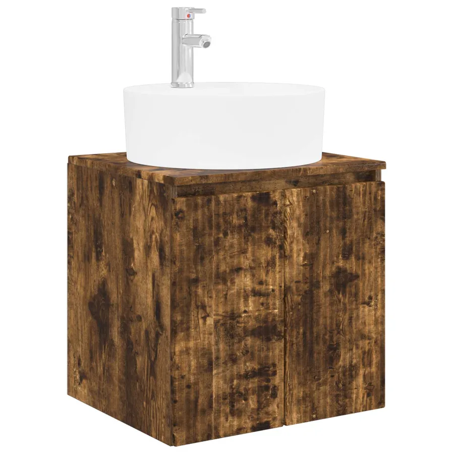 Vanité de lavabo mural Chêne fumé 49,5 x 44,5 x 65 cm - 2