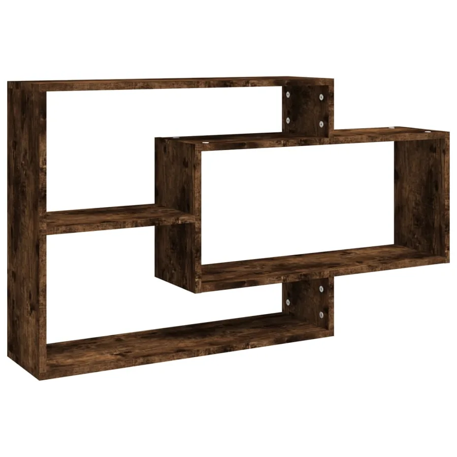 Étagère murale chêne fumé 104x20x58,5 cm bois d'ingénierie - 2