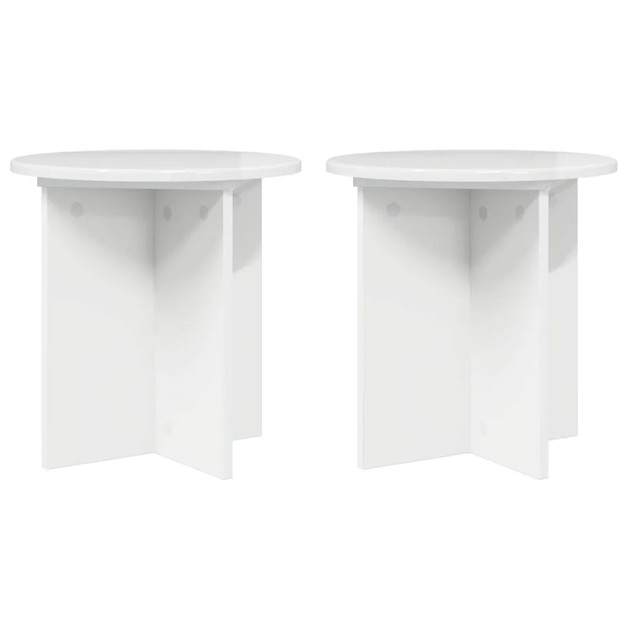 Support de Plante 2 pcs Blanc brillant 40 x 40 x 40 cm - 2