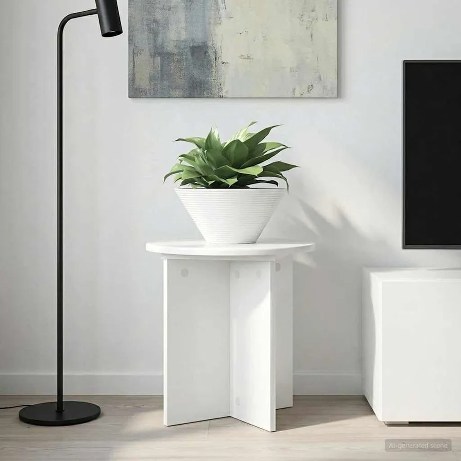 Support de Plante 2 pcs Blanc brillant 40 x 40 x 40 cm - 4