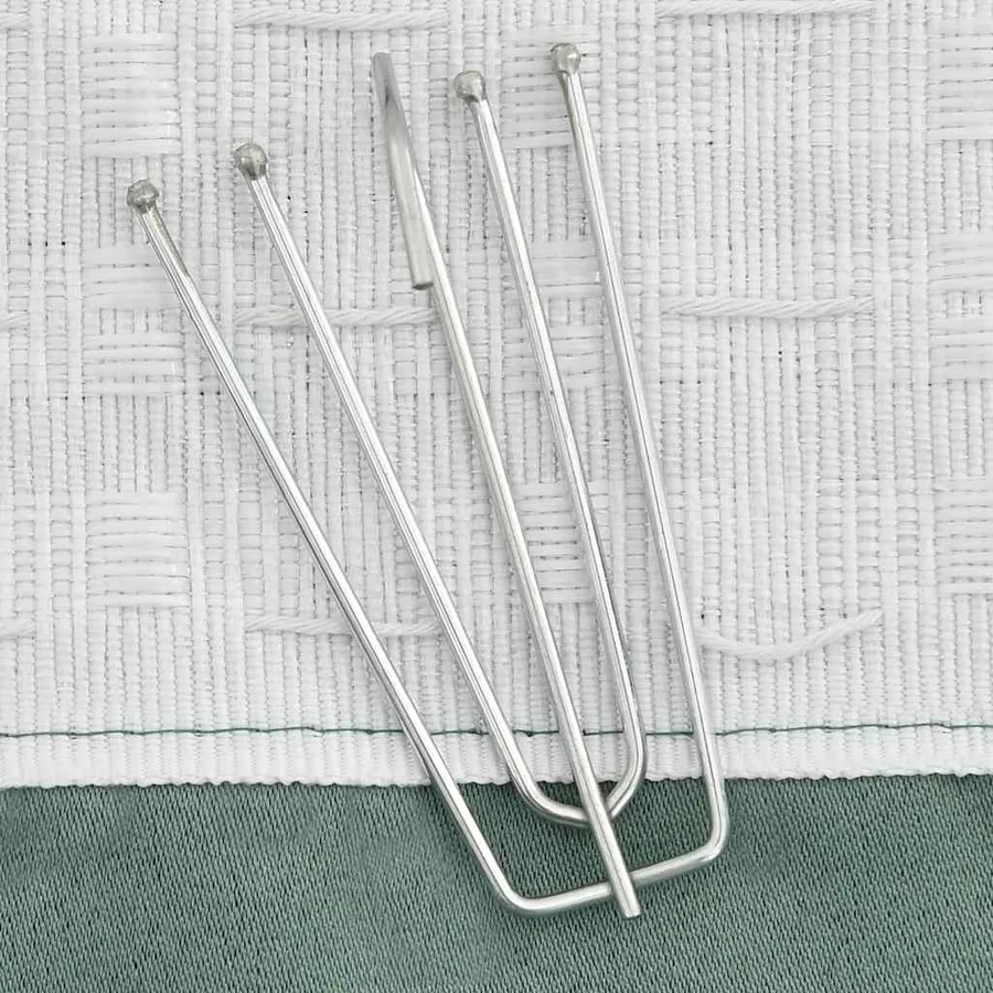 Rideau occultant d'aspect de lin avec crochets Vert 290x245 cm - 3