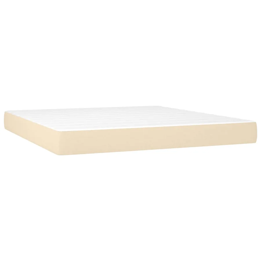 Sommier à lattes de lit avec matelas LED Crème 180x200 cm Tissu - 6