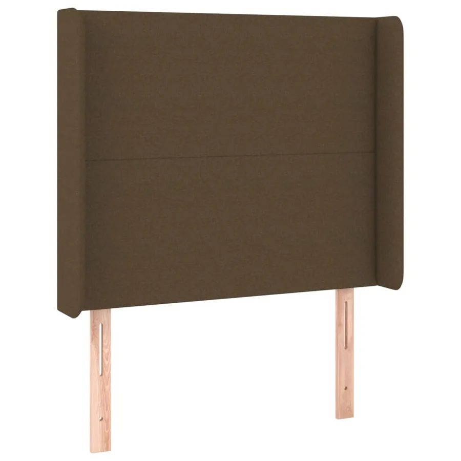 Tête de lit avec oreilles Marron foncé 83x16x118/128 cm Tissu - 2