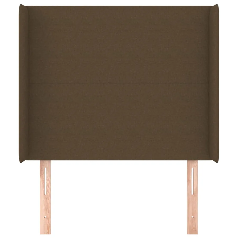 Tête de lit avec oreilles Marron foncé 83x16x118/128 cm Tissu - 3