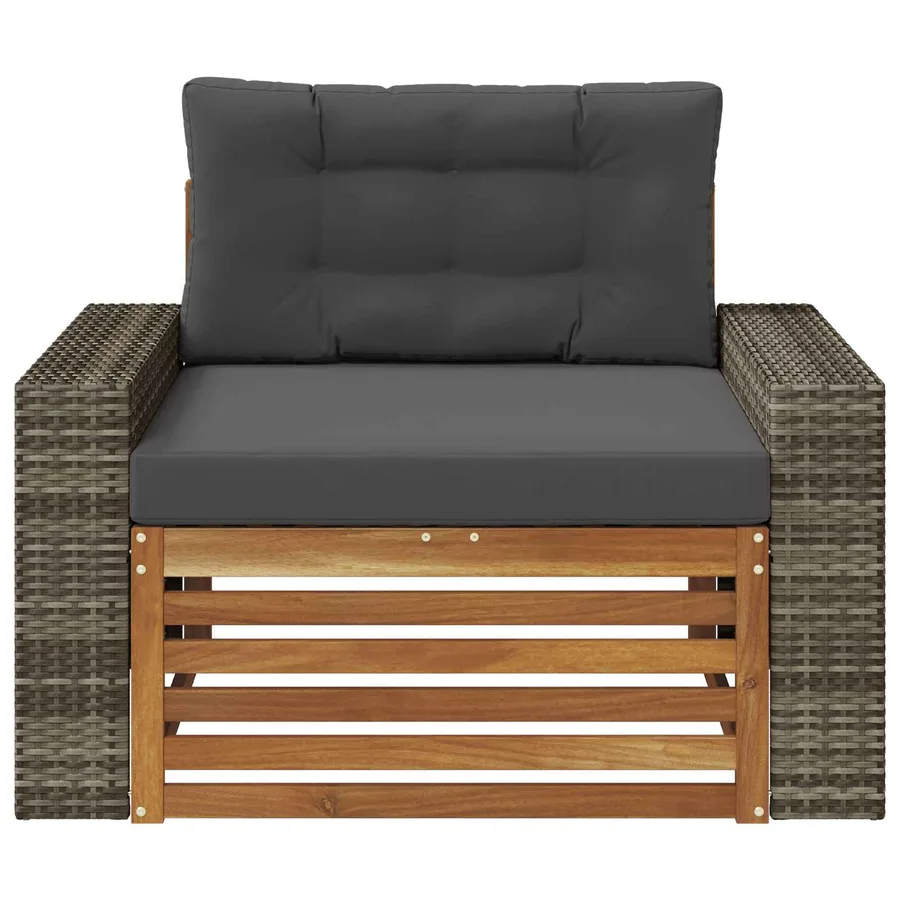 Sofa de milieu extérieur Bois d'Acacia Massif Naturel - 3