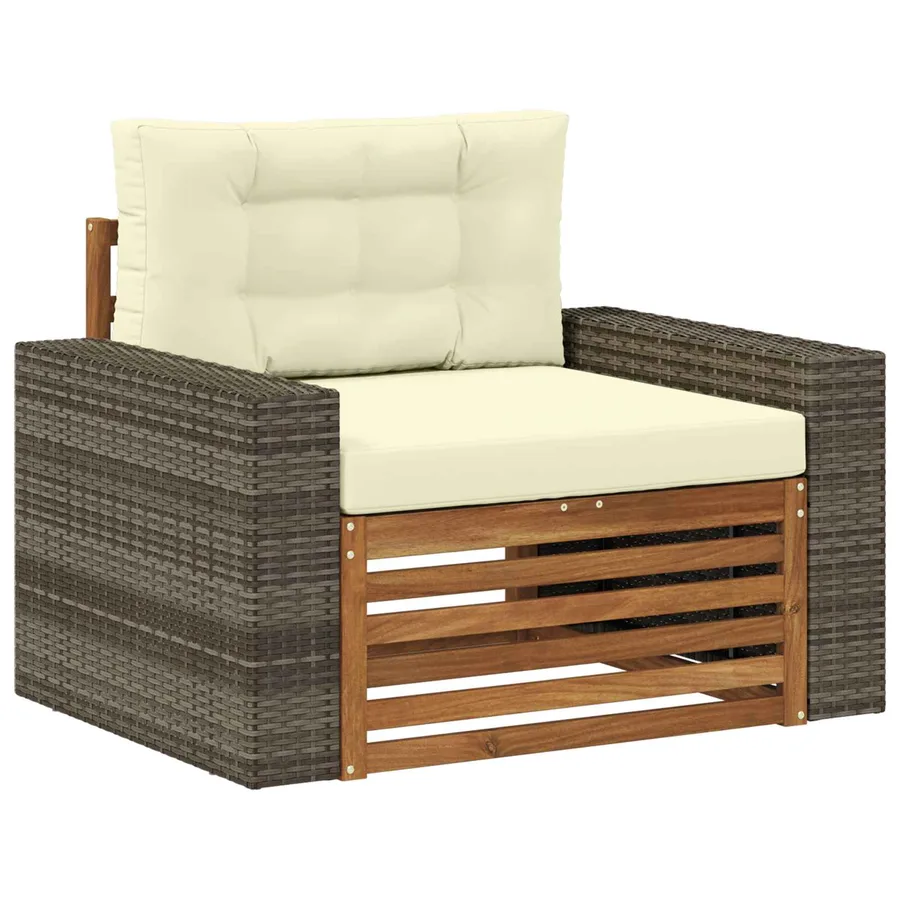 Sofa de milieu extérieur Bois d'Acacia Massif Naturel - 2