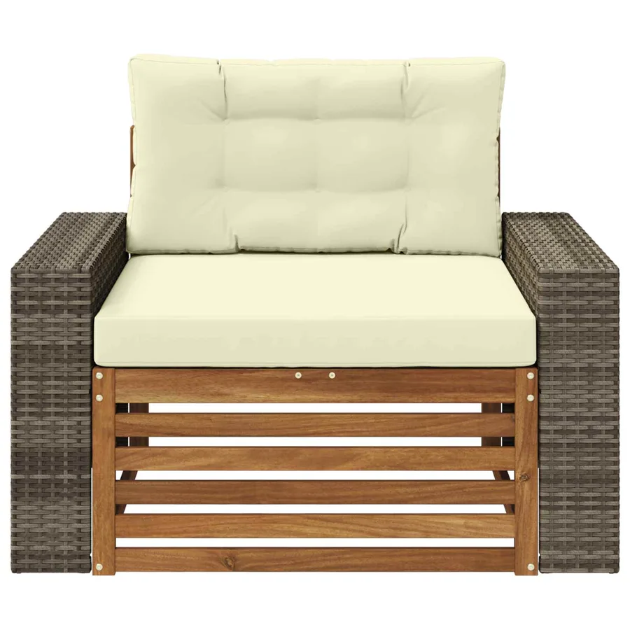 Sofa de milieu extérieur Bois d'Acacia Massif Naturel - 3