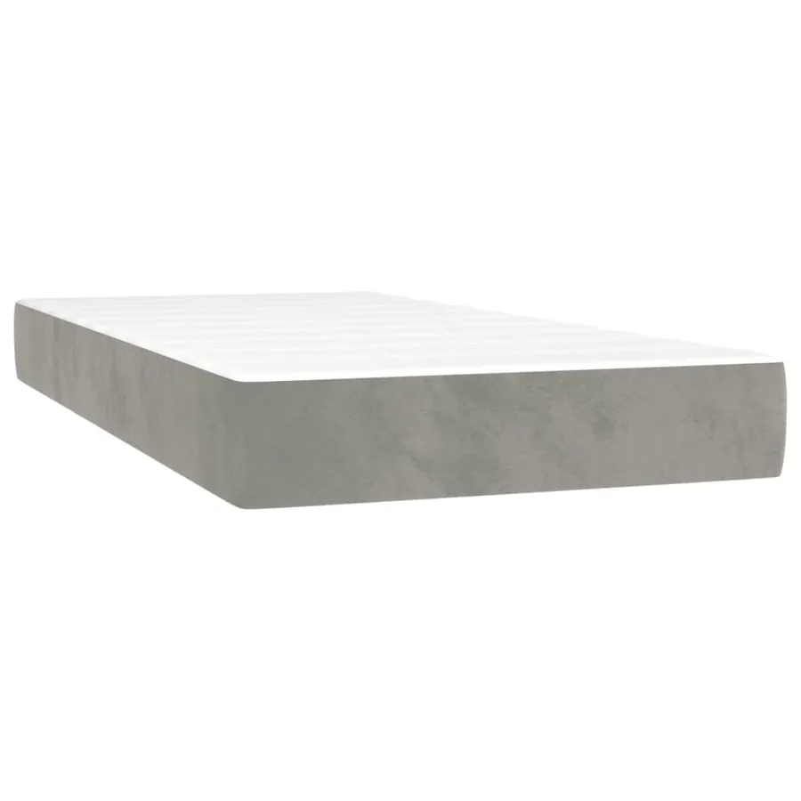 Sommier à lattes de lit avec matelas LED Gris clair 100x200 cm - 6