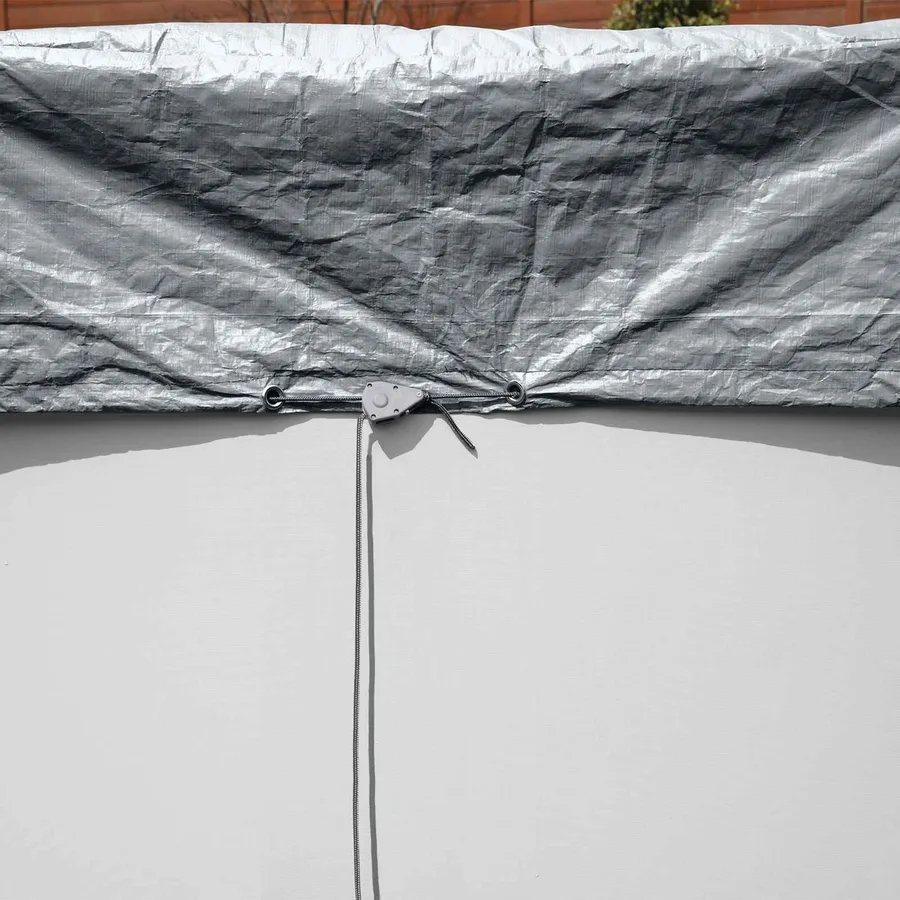 Bestway Couverture de piscine 1 Ø4,57 m Rond Polyester Gris for - 5