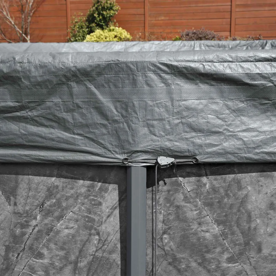 Bestway Couverture de piscine 1 Ø4,27 m Rond Polyester Gris for - 5